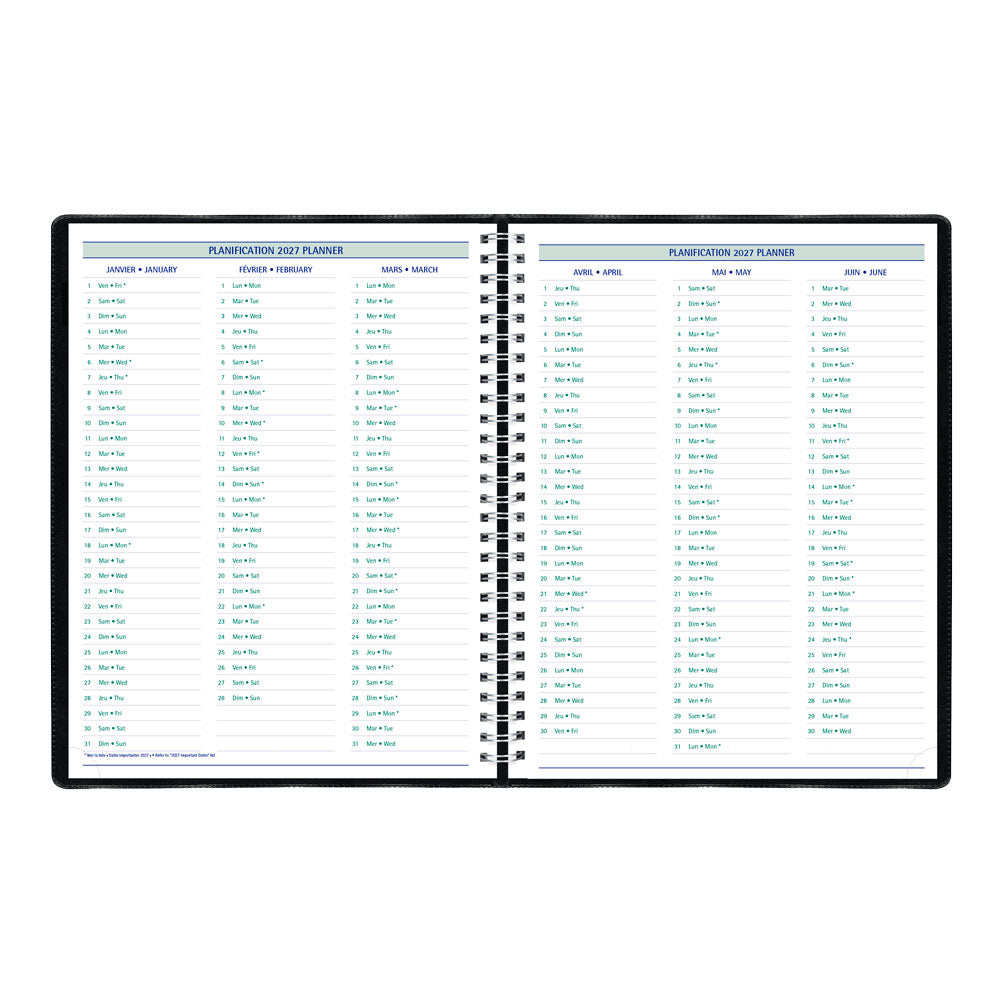 Timanager® Weekly/Monthly Appointment Book, 2027, Bilingual, 13 Months C5933.81BT-27 Blueline C5933.81BT