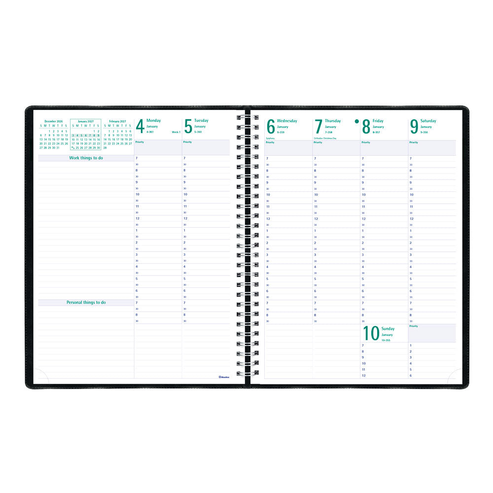 Timanager® Weekly/Monthly Appointment Book, 2027, English, 13 Months C5940.81T-27 Blueline C5940.81T