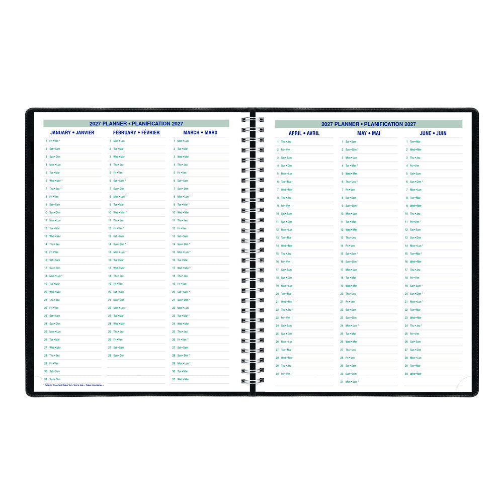 Essential Weekly Appointment Book, 2027, Bilingual C5950.81BT-27 Blueline C5950.81BT