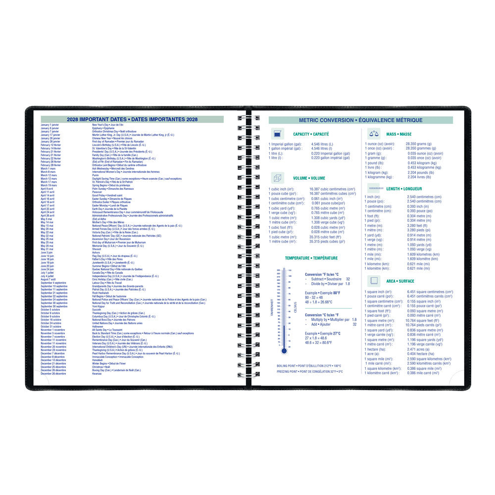 Essential Weekly Appointment Book, 2027, Bilingual C5950.81BT-27 Blueline C5950.81BT