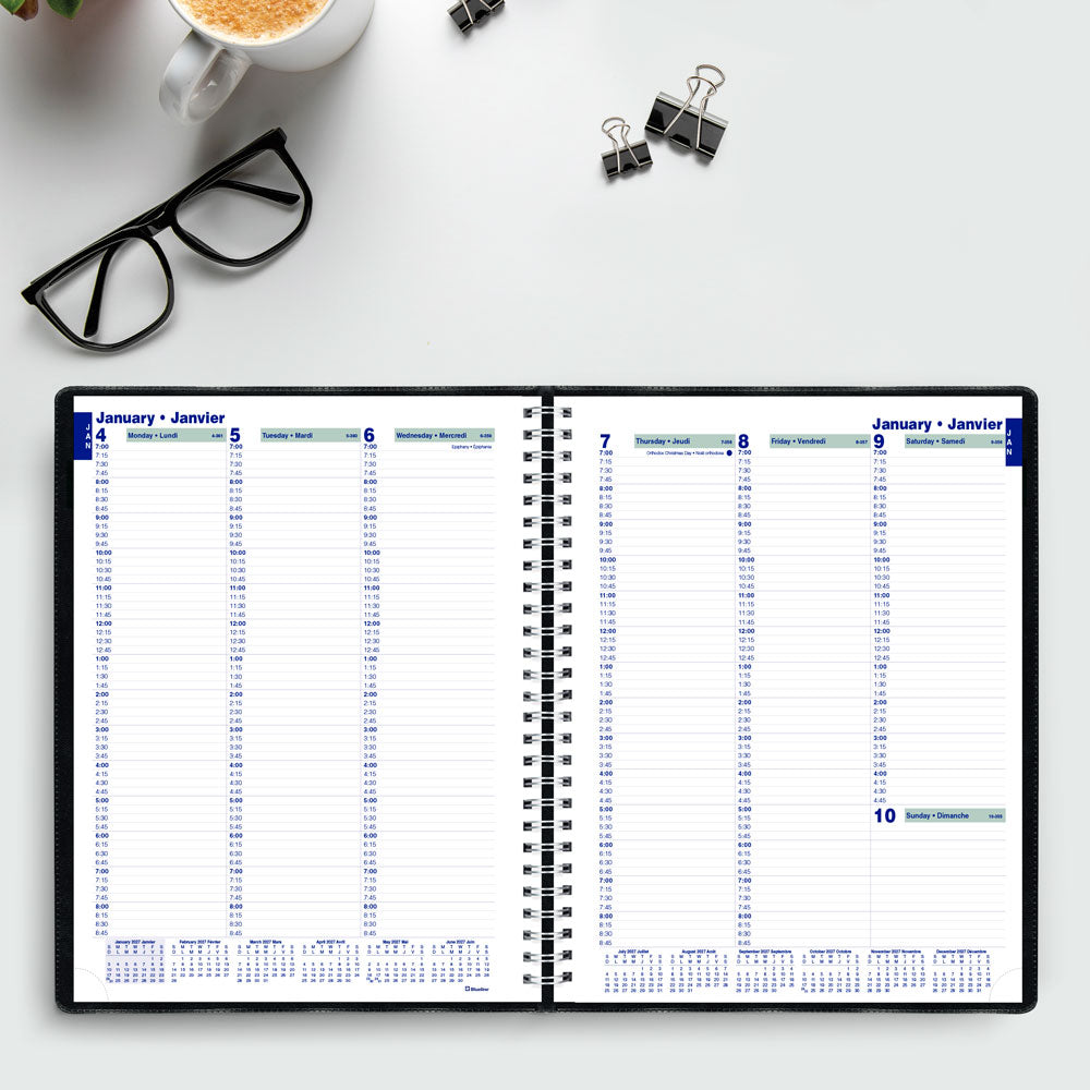 Essential Weekly Appointment Book, 2027, Bilingual C5950.81BT-27 Blueline C5950.81BT