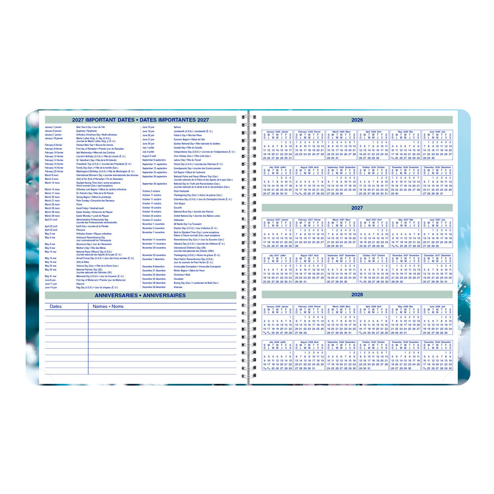 Nature Weekly Appointment Book, 2027, Bilingual, Cherry Blossoms C5950G.03BT-27 Blueline C5950G.03BT #colour_cherry-blossoms