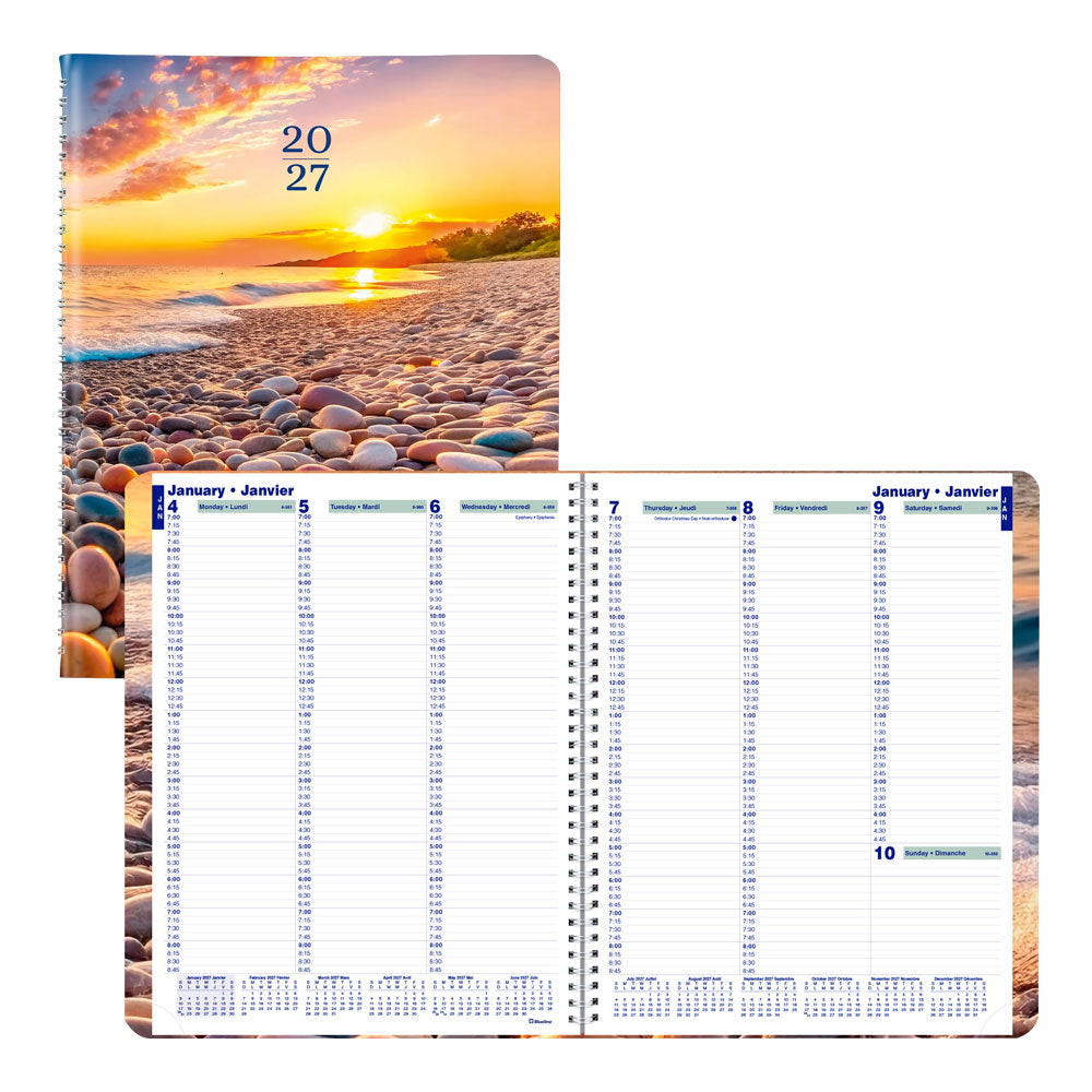 Nature Weekly Appointment Book, 2027, Bilingual, Pebble Beach C5950G.04BT-27 Blueline C5950G.04BT #colour_pebble-beach