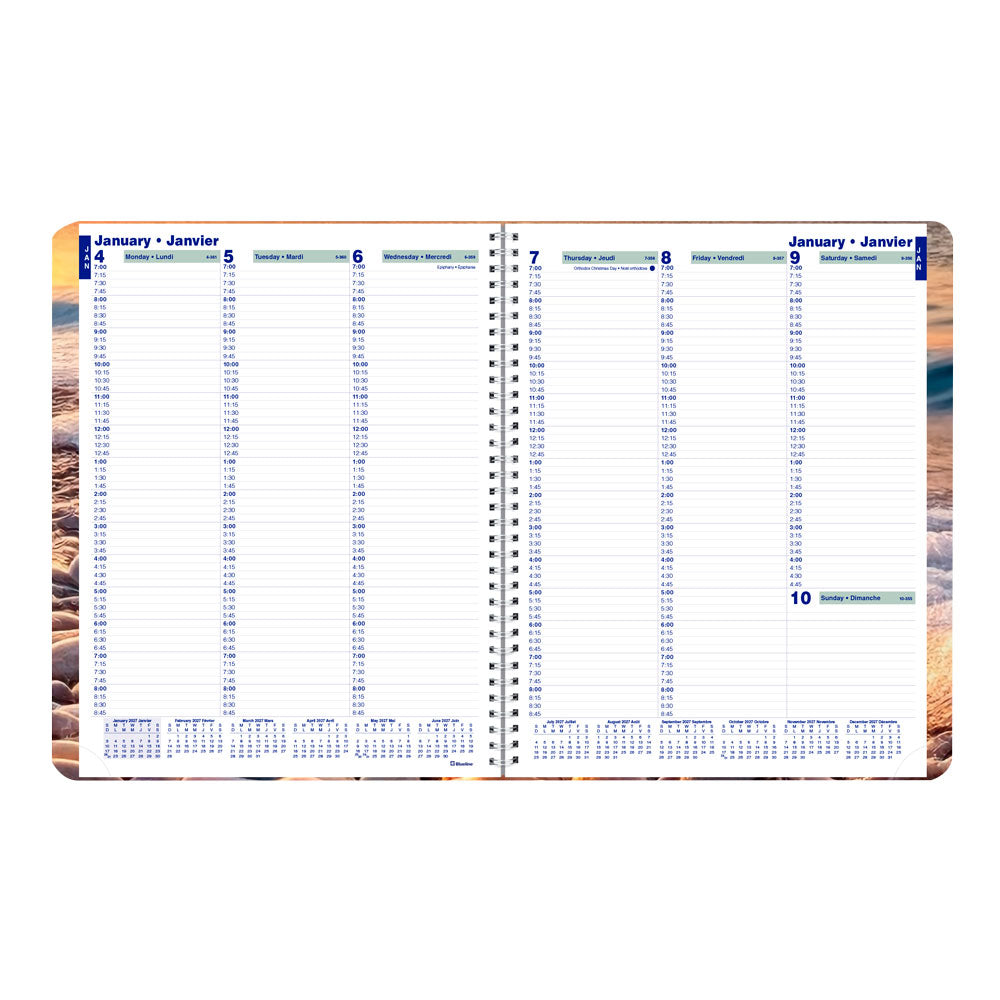 Nature Weekly Appointment Book, 2027, Bilingual, Pebble Beach C5950G.04BT-27 Blueline C5950G.04BT #colour_pebble-beach