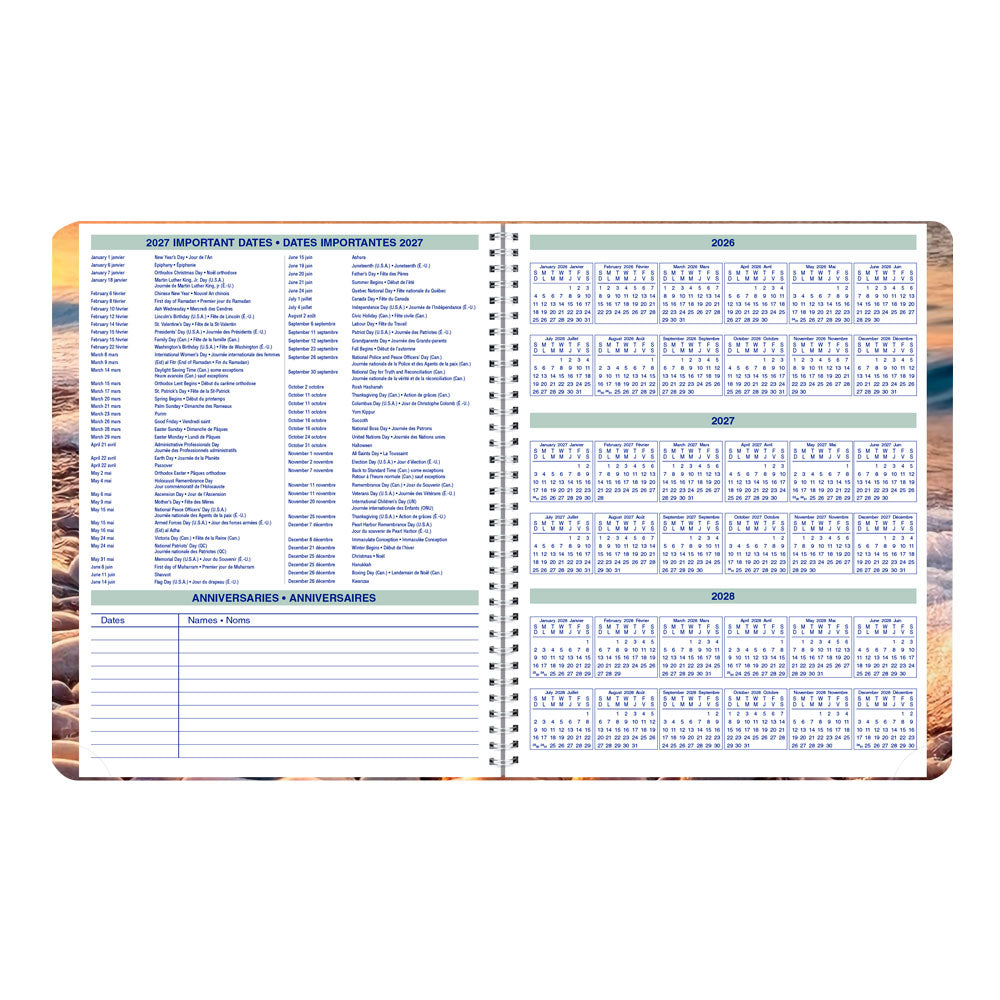 Nature Weekly Appointment Book, 2027, Bilingual, Pebble Beach C5950G.04BT-27 Blueline C5950G.04BT #colour_pebble-beach