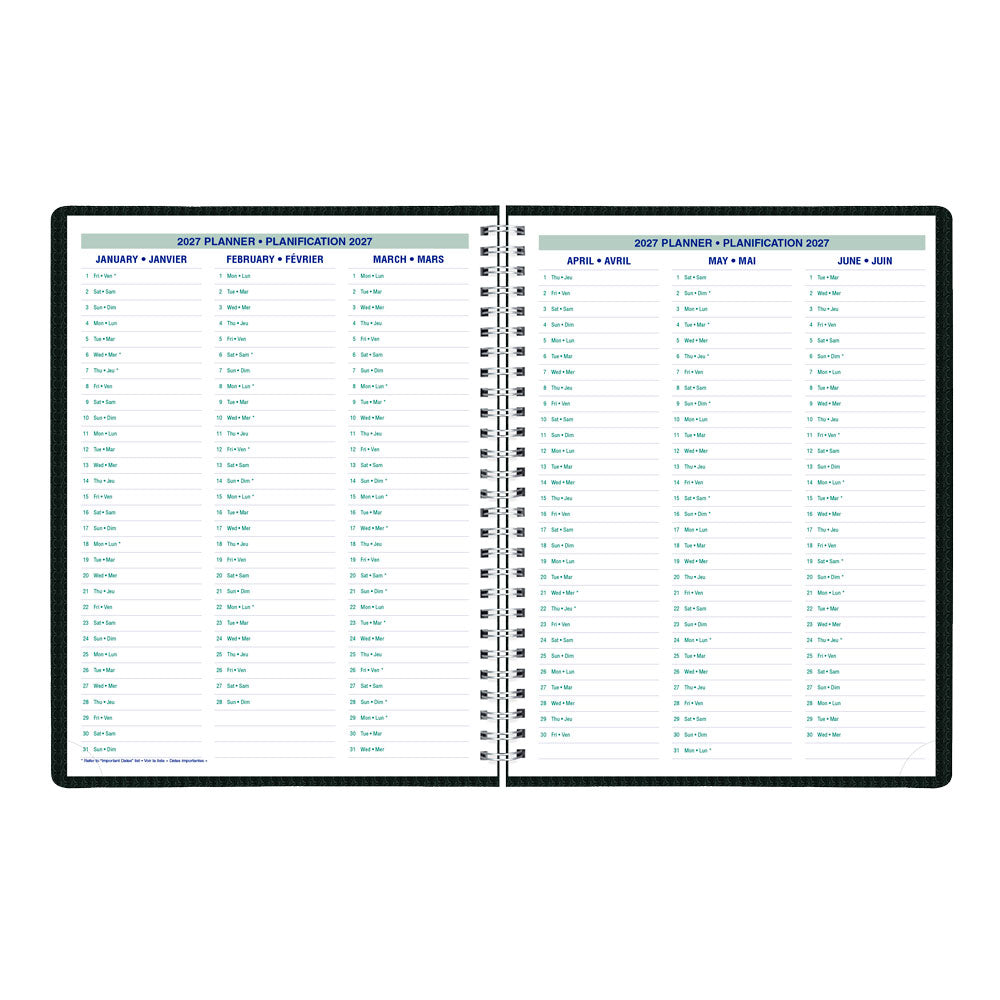 DuraFlex Weekly Appointment Book, 2027, Bilingual C5950V.81BT-27 Blueline C5950V.81BT