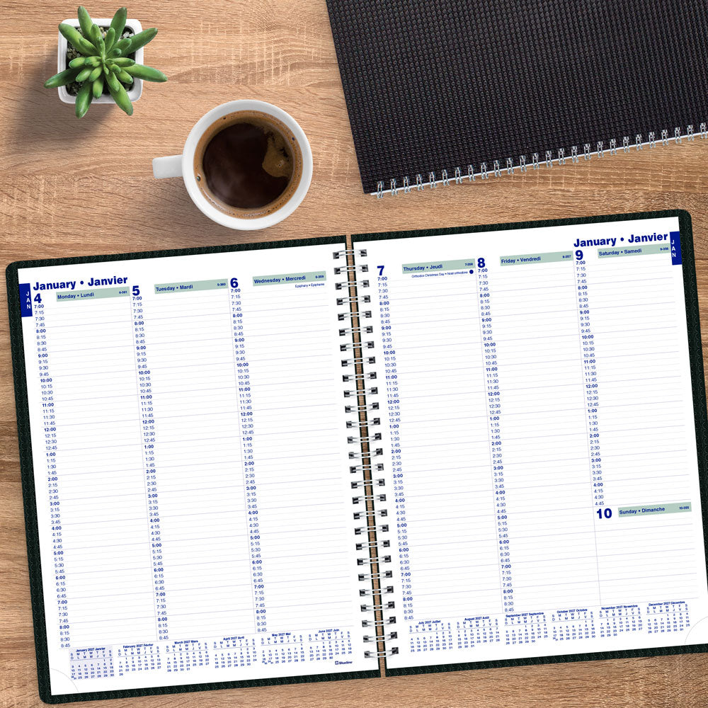 DuraFlex Weekly Appointment Book, 2027, Bilingual C5950V.81BT-27 Blueline C5950V.81BT