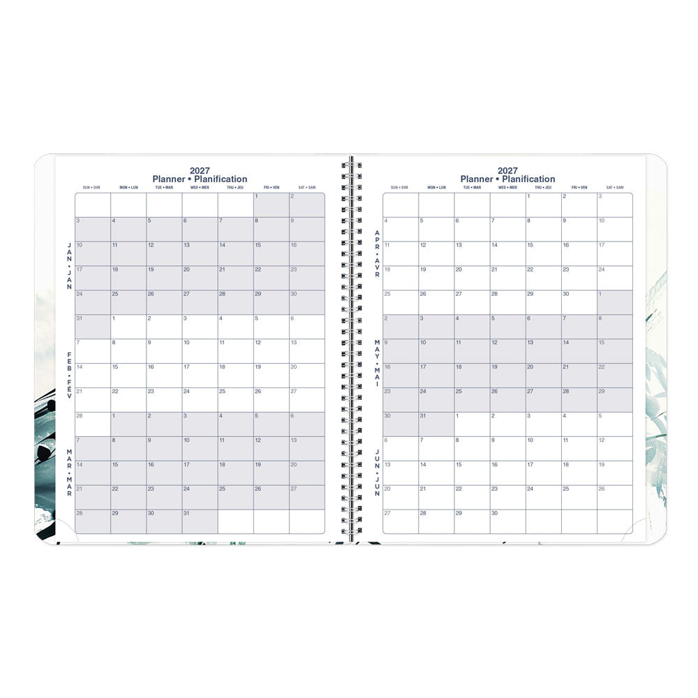 Dramatic Floral Monthly Planner, 2027, Bilingual C701BG.01-27 Blueline C701BG.01