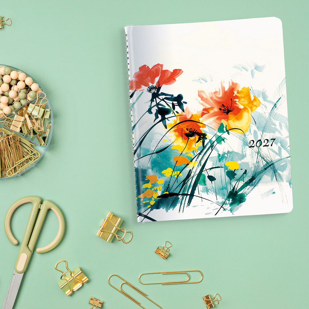 Dramatic Floral Monthly Planner, 2027, Bilingual C701BG.01-27 Blueline C701BG.01