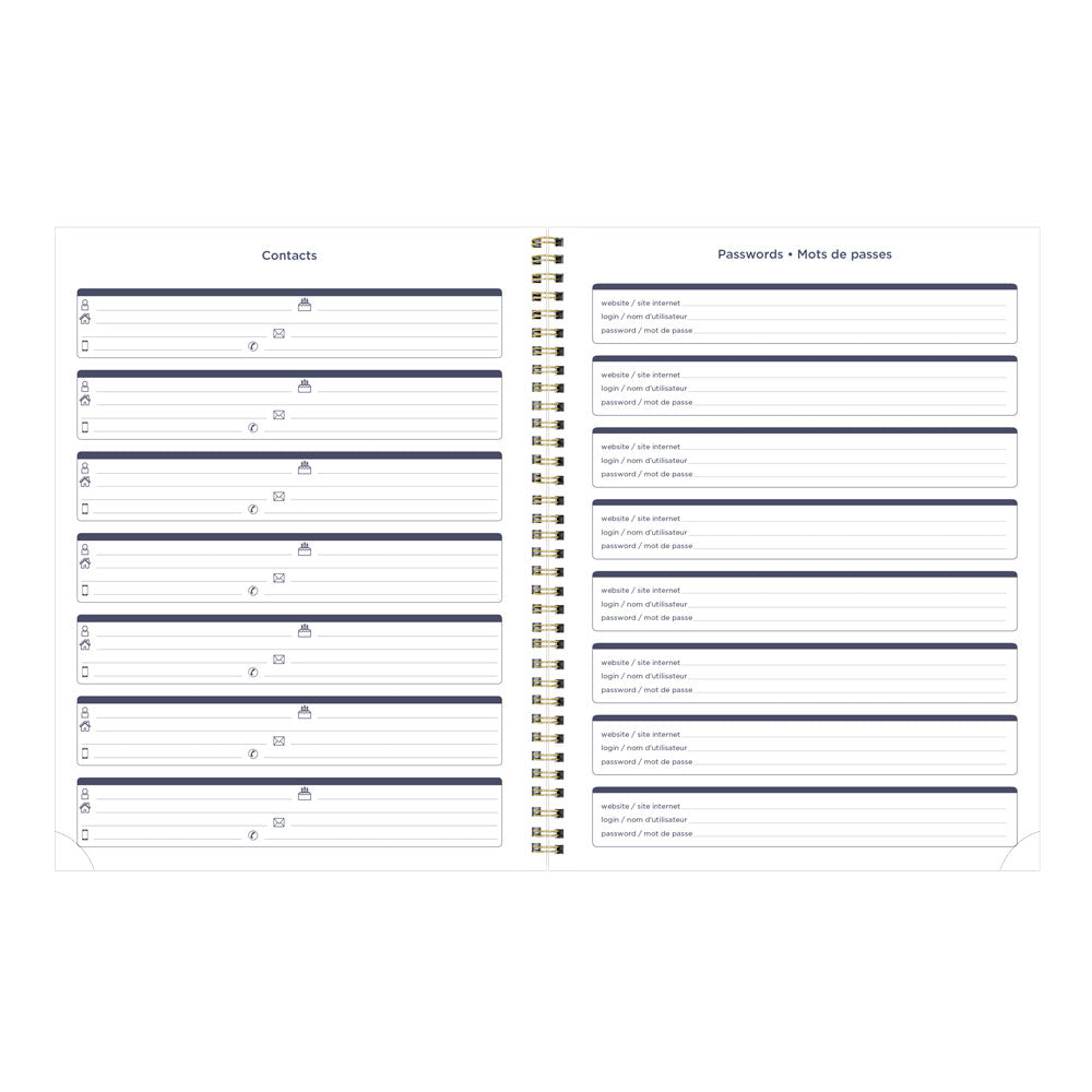Blueline Minimalist Monthly Planner, 2027, Bilingual Assorted Designs C701BPT.ASX-27
