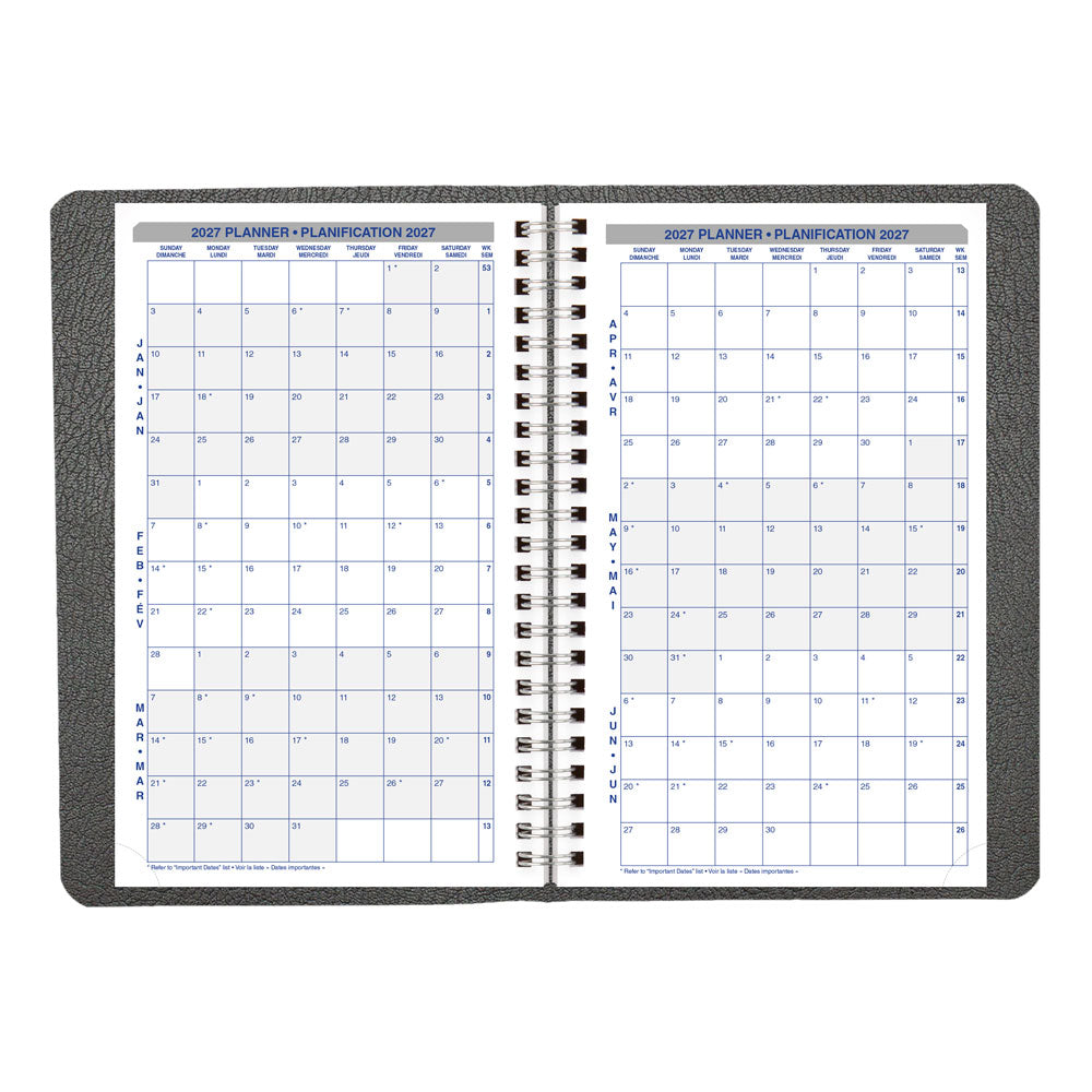 Blueline Net Zero Carbon™ Daily/Monthly Appointment Book, 2027, Bilingual, Black C810.81BT-27 C810.81BT