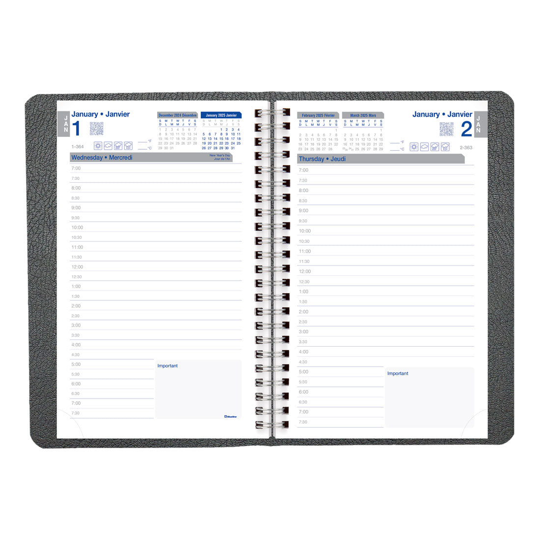 Net Zero Carbon™ Daily Planner 2025, Bilingual, Black, C810.81BT