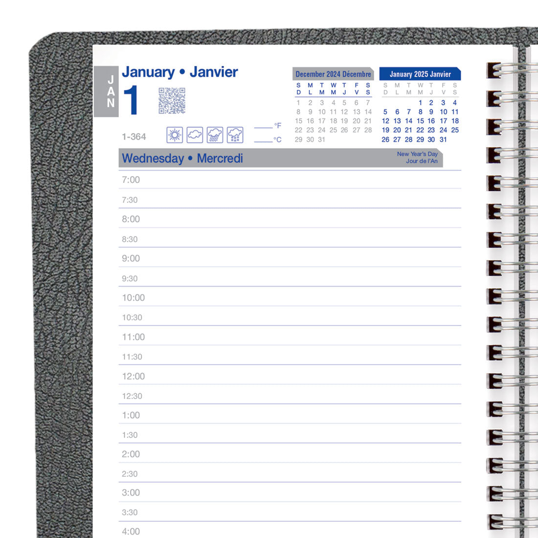 Net Zero Carbon™ Daily Planner 2025, Bilingual, Black, C810.81BT