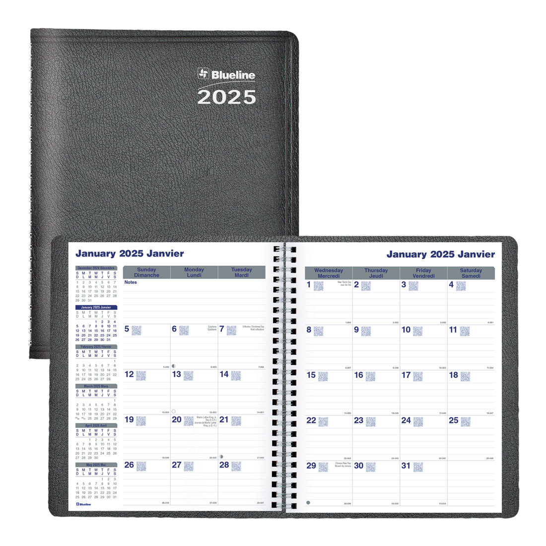 Net Zero Carbon™ Monthly Planner 2025, Bilingual, Black, C830.81BT