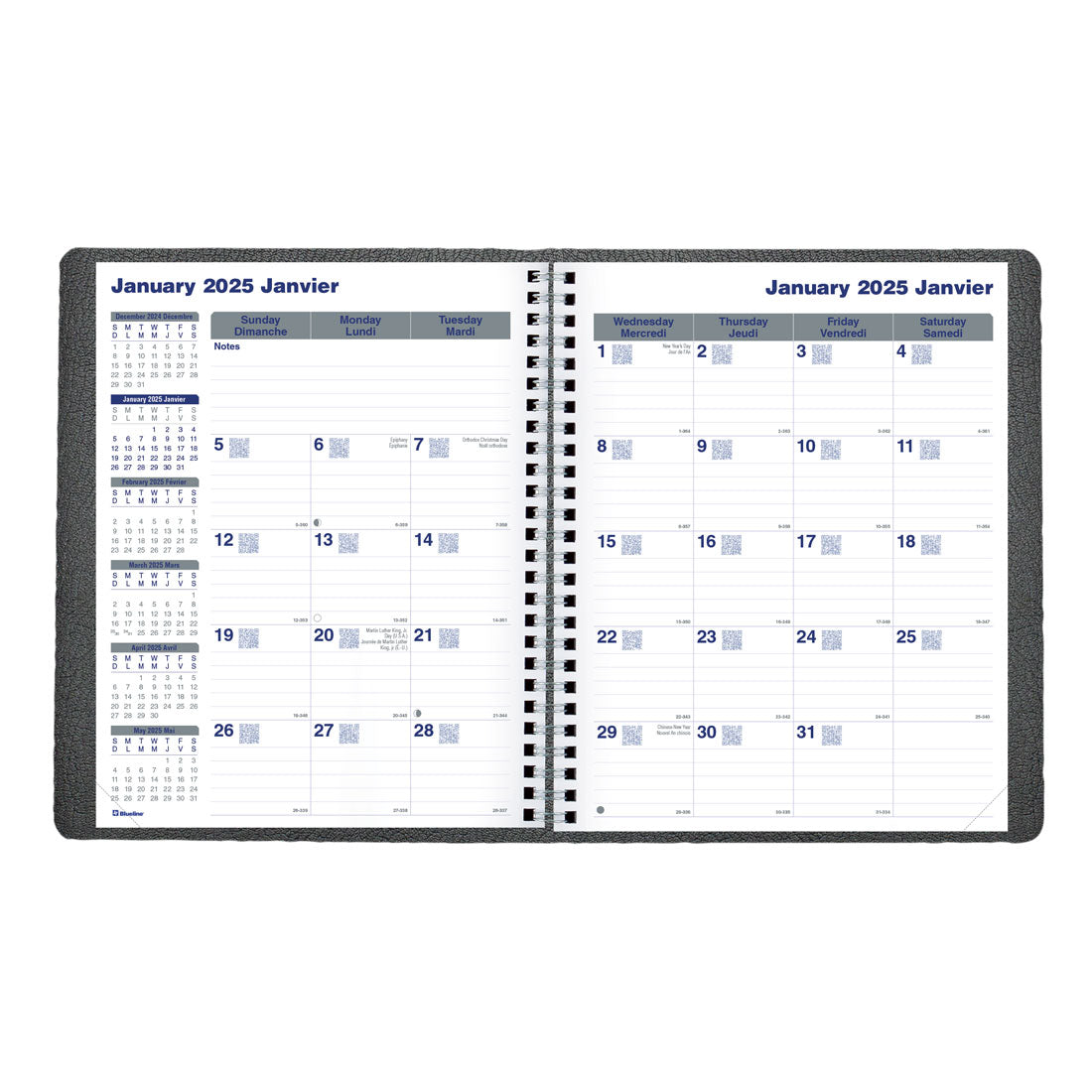 Net Zero Carbon™ Monthly Planner 2025, Bilingual, Black, C830.81BT