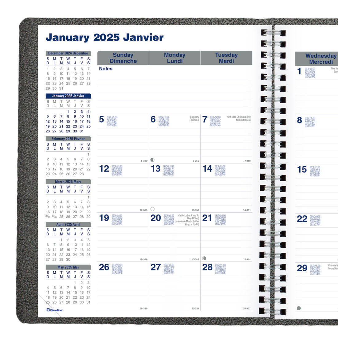 Net Zero Carbon™ Monthly Planner 2025, Bilingual, Black, C830.81BT