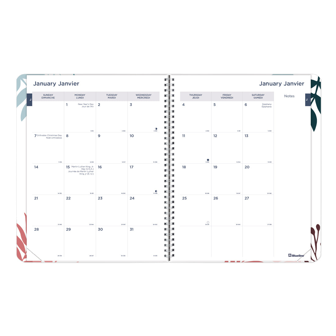 Meadow Weekly/Monthly Planner 2024, Bilingual