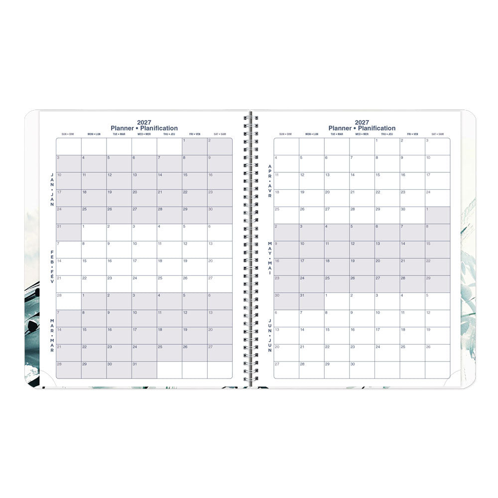 Dramatic Floral Weekly/Monthly Planner, 2027, Bilingual C958BG.01-27 Blueline C958BG.01