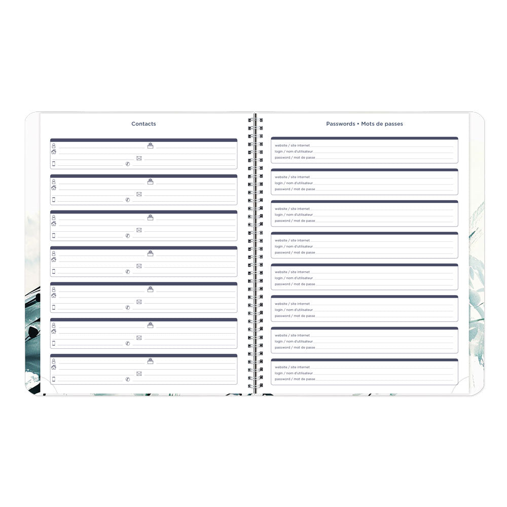 Dramatic Floral Weekly/Monthly Planner, 2027, Bilingual C958BG.01-27 Blueline C958BG.01