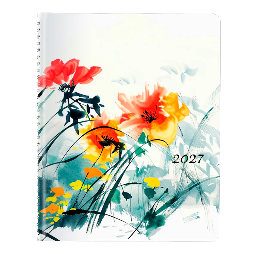 Dramatic Floral Weekly/Monthly Planner, 2027, Bilingual C958BG.01-27 Blueline C958BG.01