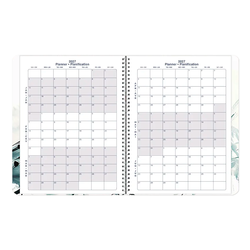 Dramatic Floral Weekly/Monthly Planner, 2027, Bilingual C958BG.01-27 Blueline C958BG.01