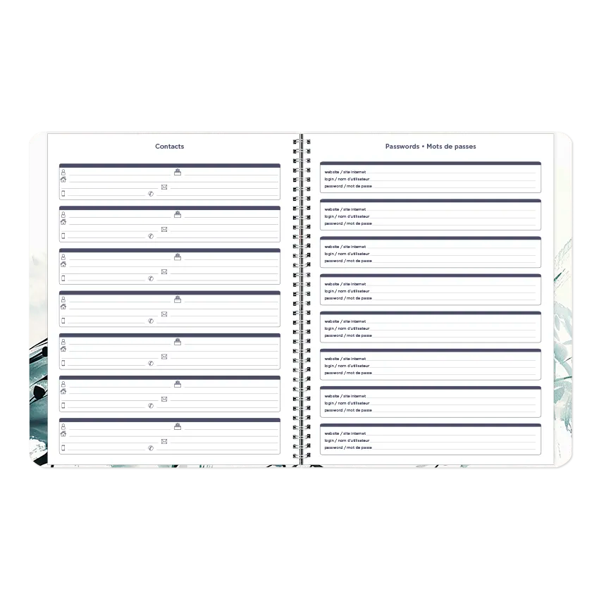 Dramatic Floral Weekly/Monthly Planner, 2027, Bilingual C958BG.01-27 Blueline C958BG.01