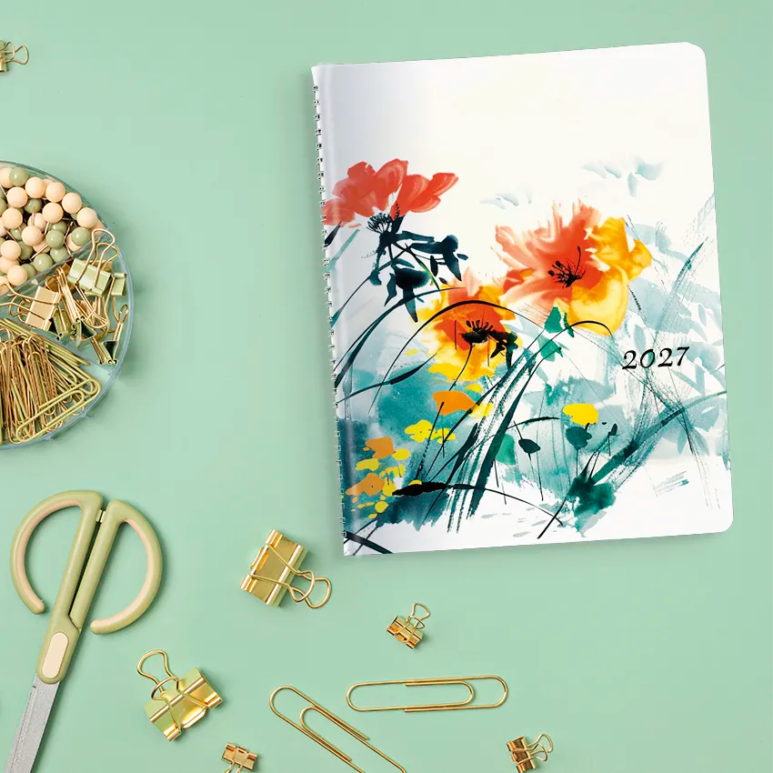 Dramatic Floral Weekly/Monthly Planner, 2027, Bilingual C958BG.01-27 Blueline C958BG.01