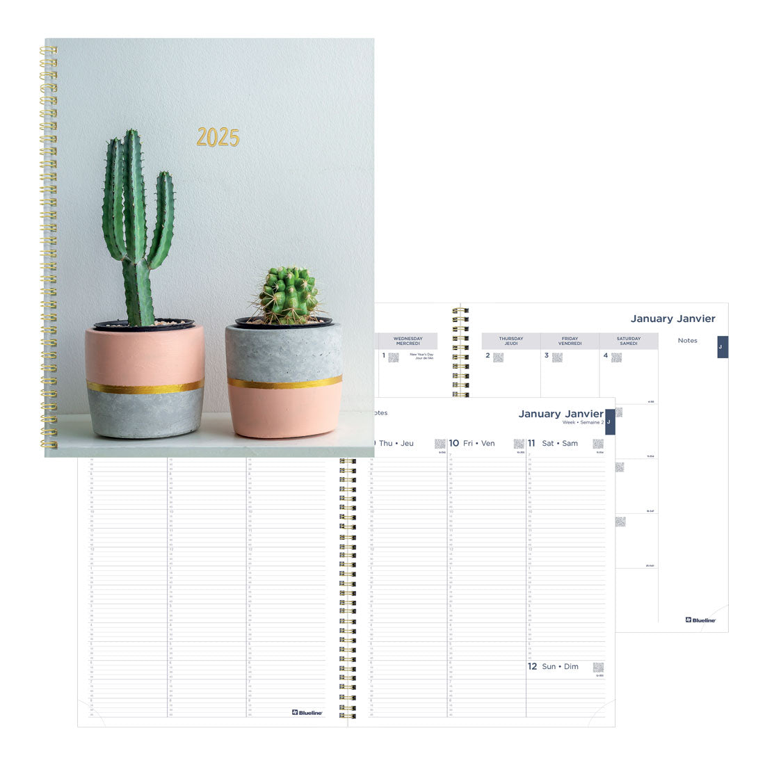 Succulent Plant Weekly Planner 2025, Bilingual, C958BPT.01