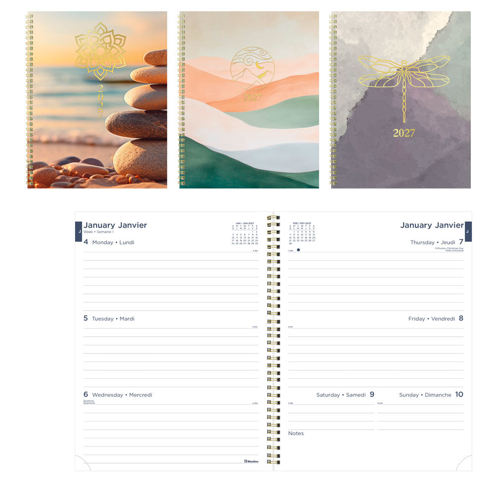 Minimalist Weekly/Monthly Planner, 2027, Bilingual, Assorted C958BPT.ASX-27 Blueline C958BPT.ASX