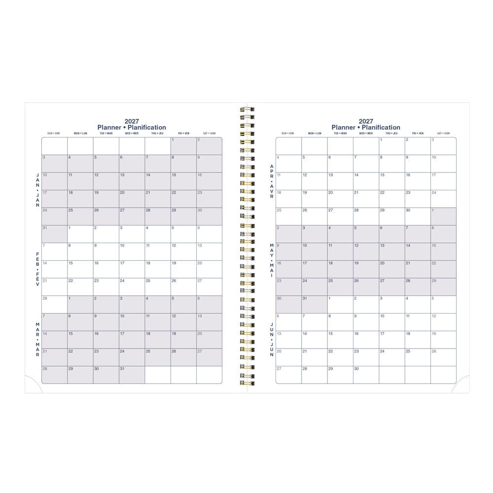 Minimalist Weekly/Monthly Planner, 2027, Bilingual, Assorted C958BPT.ASX-27 Blueline C958BPT.ASX