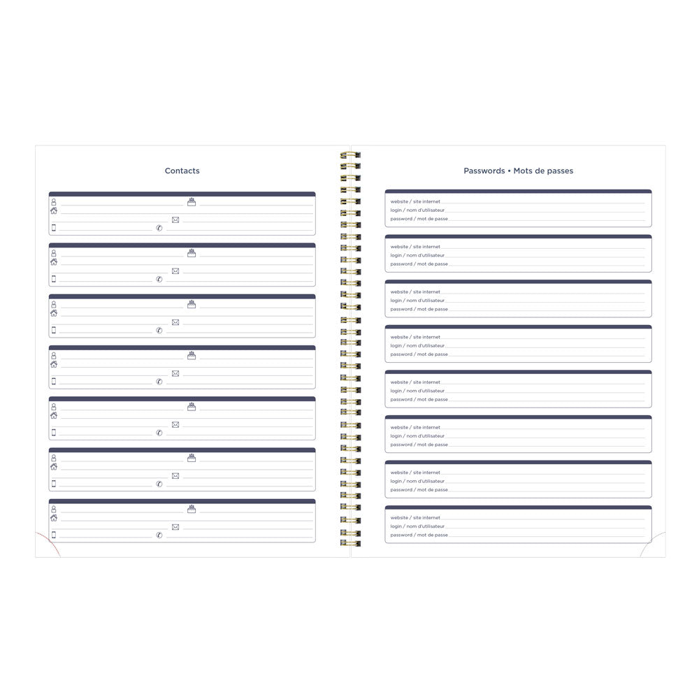 Minimalist Weekly/Monthly Planner, 2027, Bilingual, Assorted C958BPT.ASX-27 Blueline C958BPT.ASX