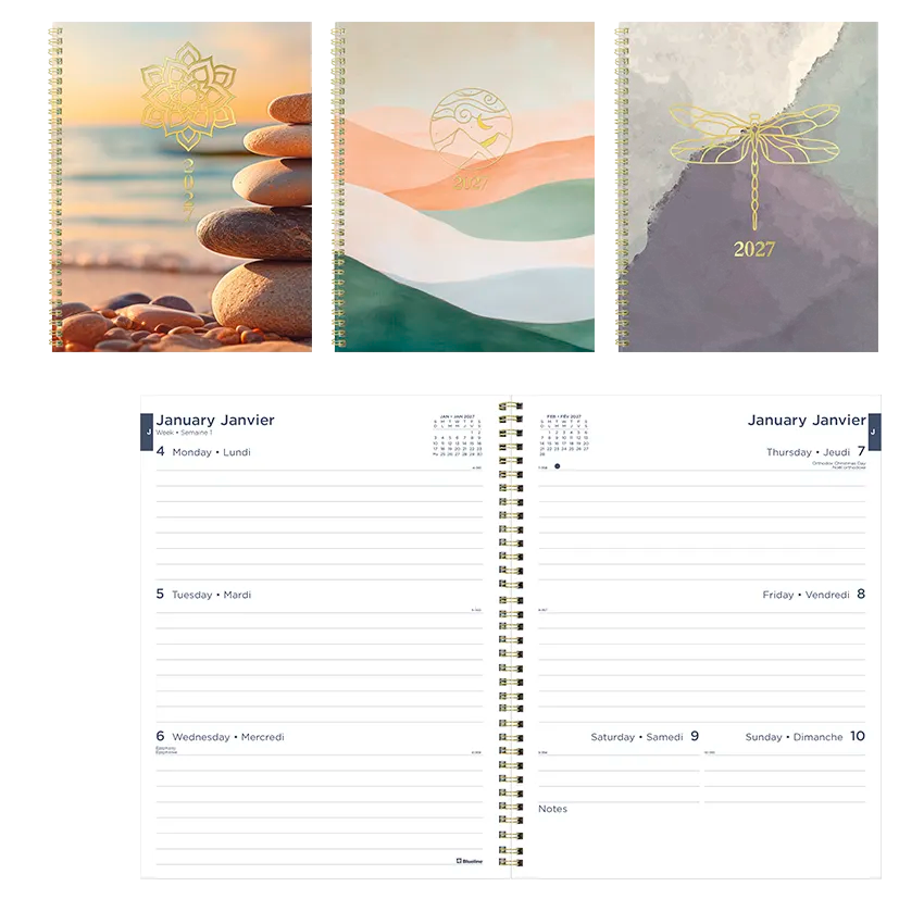 Minimalist Weekly/Monthly Planner, 2027, Bilingual, Assorted C958BPT.ASX-27 Blueline C958BPT.ASX