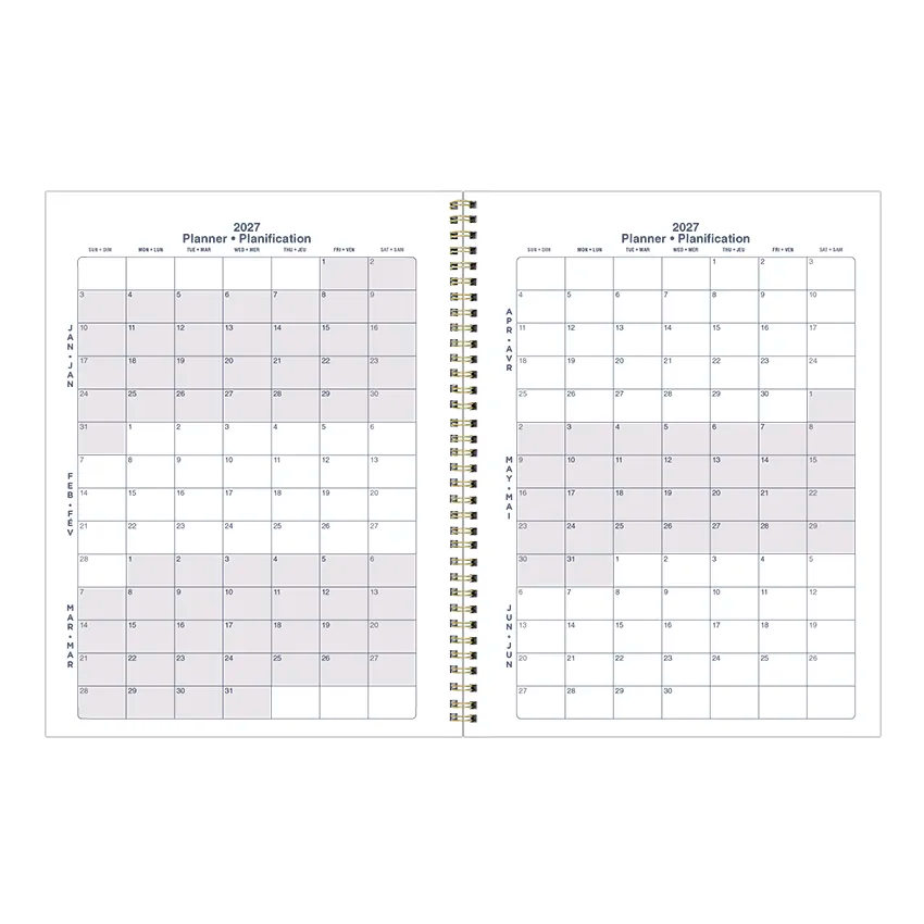 Minimalist Weekly/Monthly Planner, 2027, Bilingual, Assorted C958BPT.ASX-27 Blueline C958BPT.ASX