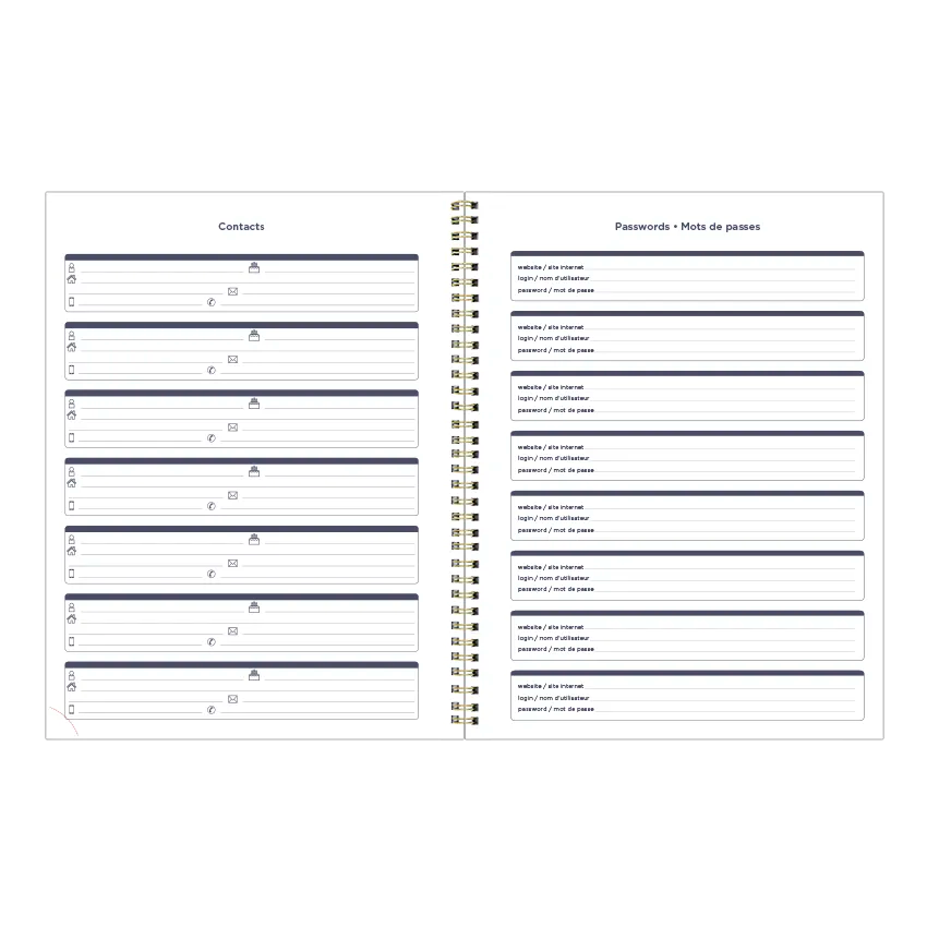 Minimalist Weekly/Monthly Planner, 2027, Bilingual, Assorted C958BPT.ASX-27 Blueline C958BPT.ASX