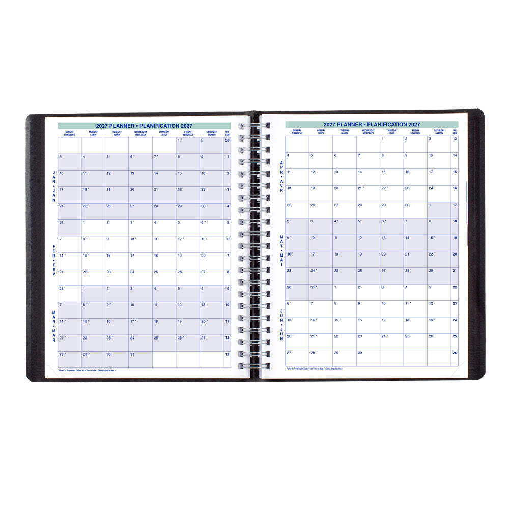 Blueline Essential Daily Appointment Book, 2027, Bilingual, Black C965.81BT-27 C965.81BT