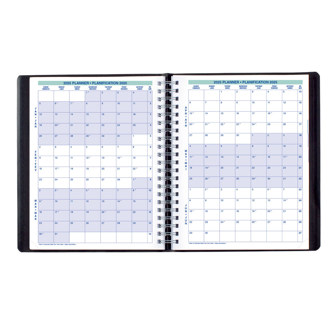 Essential Daily Planner 2025, Bilingual, Black, C965.81BT