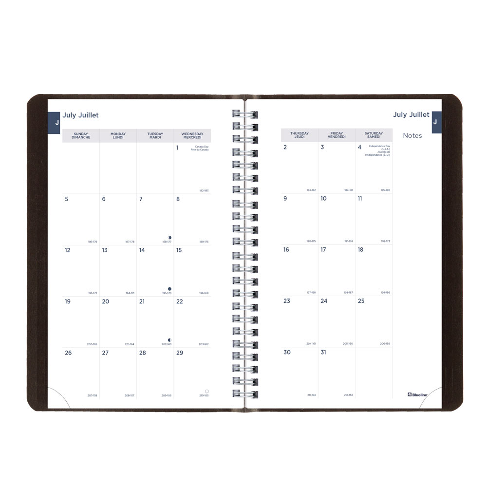 Academic Weekly Planner, Classic Black, 2026-2027 - Bilingual CA101B.BLK