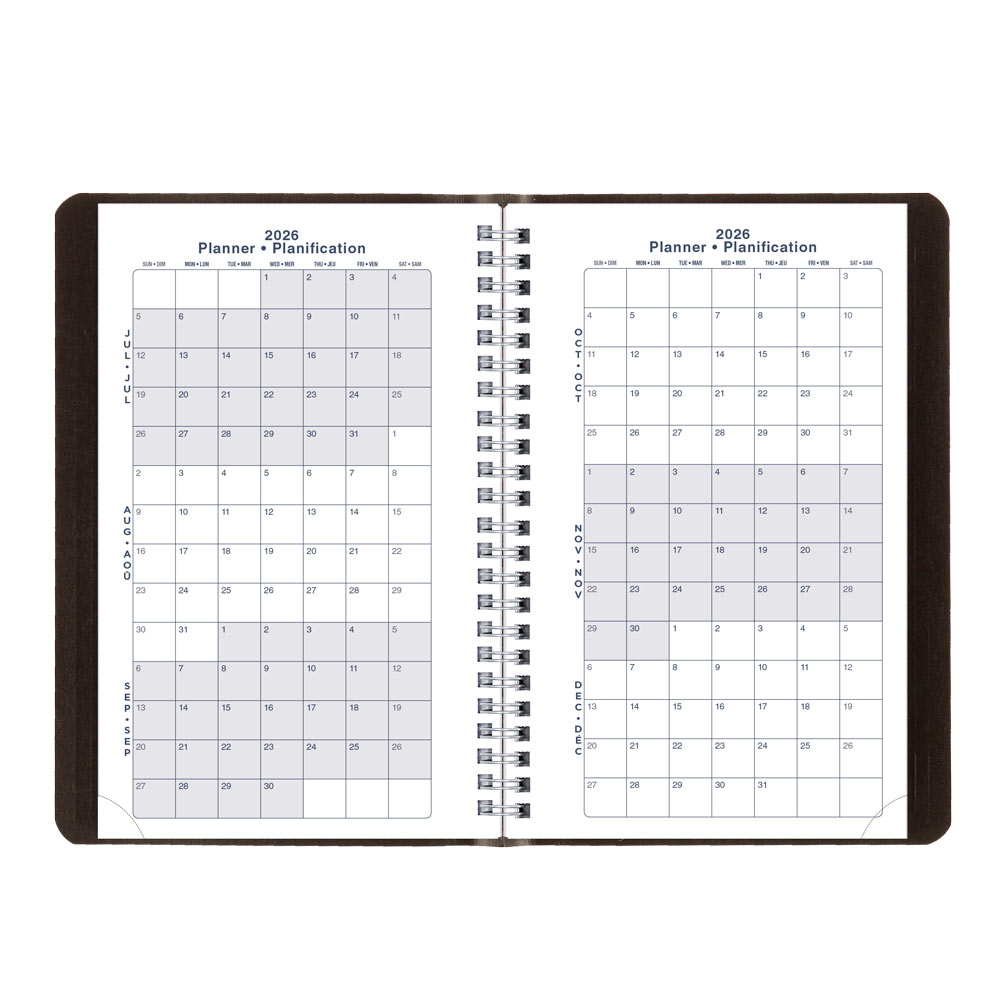Academic Weekly Planner, Classic Black, 2026-2027 - Bilingual CA101B.BLK