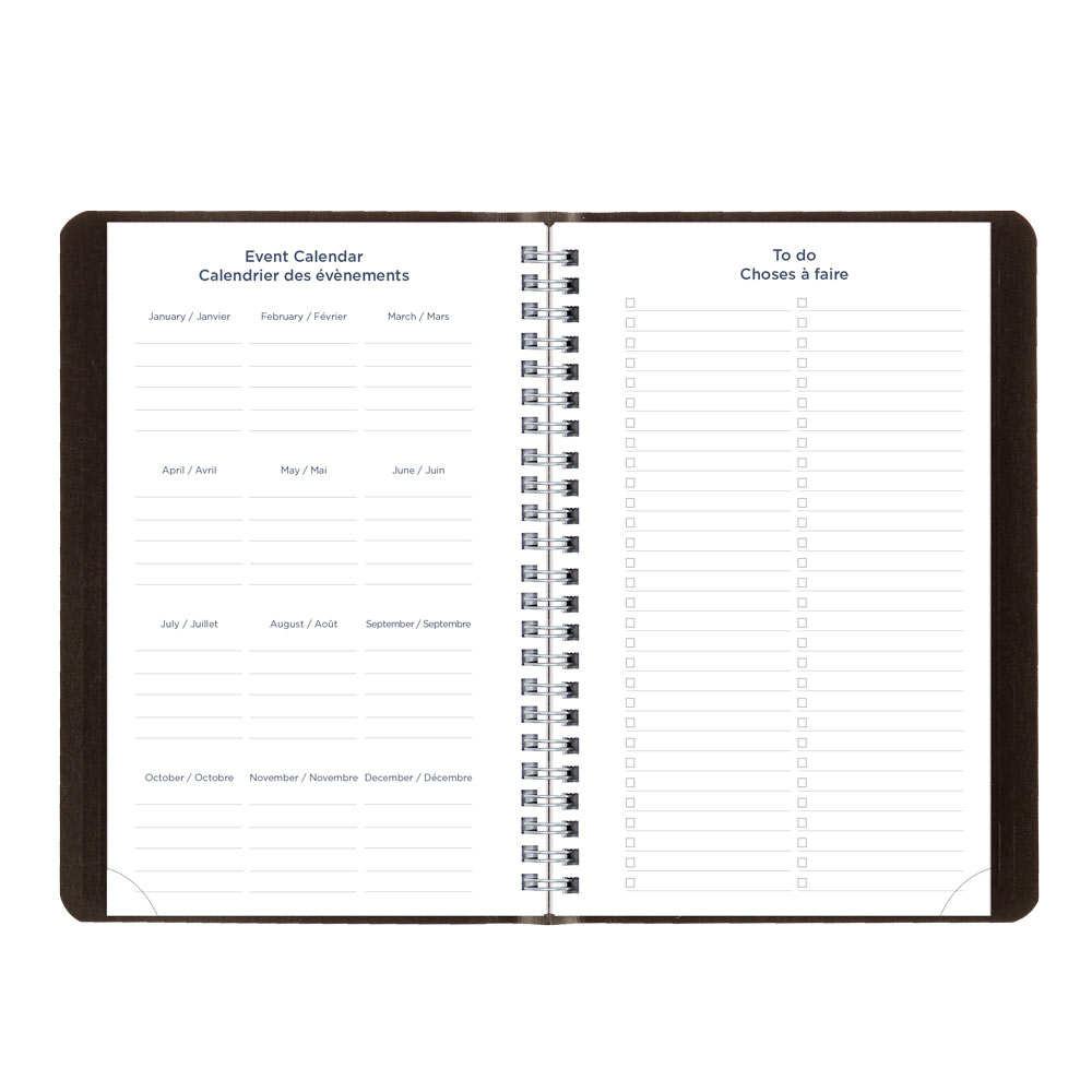 Academic Weekly Planner, Classic Black, 2026-2027 - Bilingual CA101B.BLK