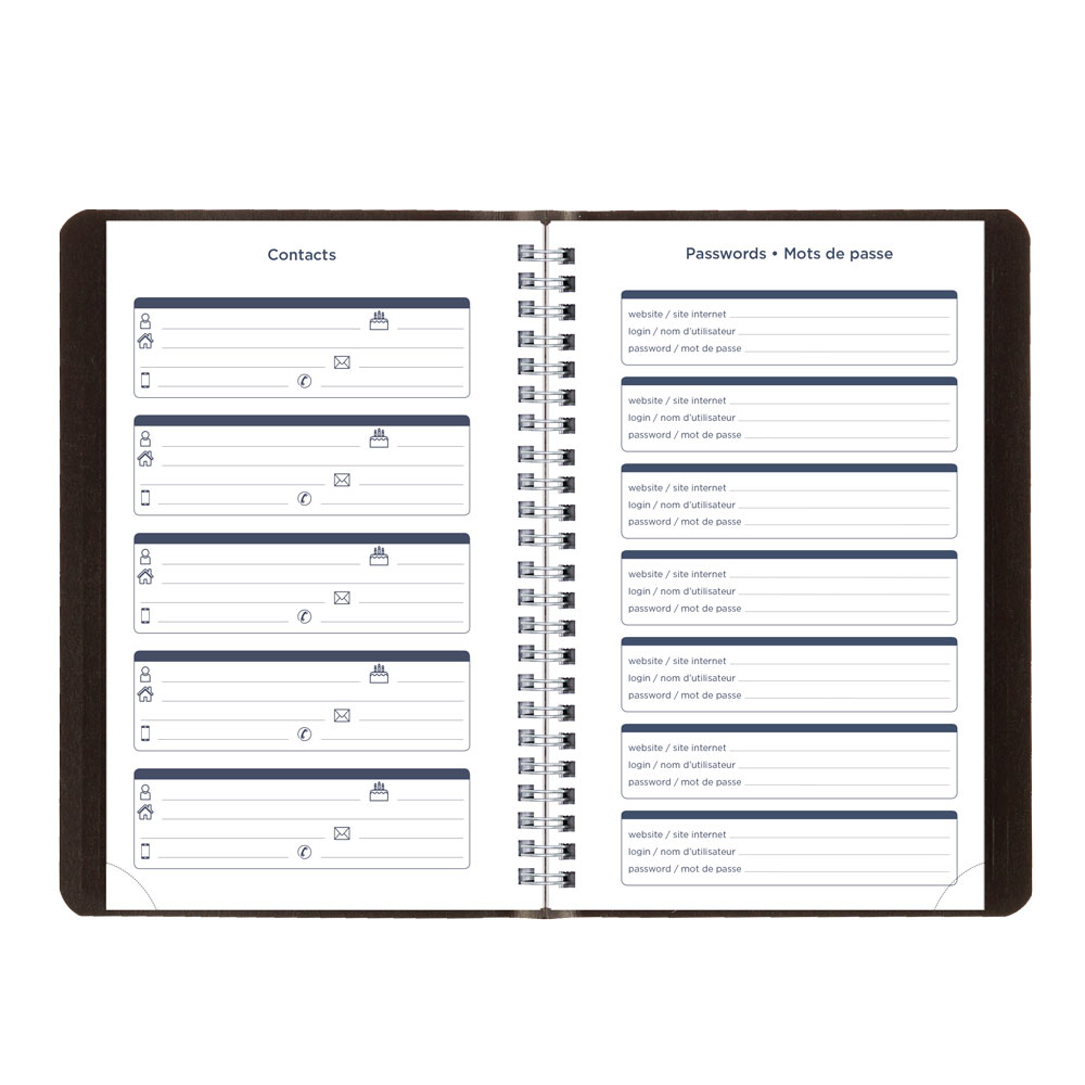 Academic Weekly Planner, Classic Black, 2026-2027 - Bilingual CA101B.BLK