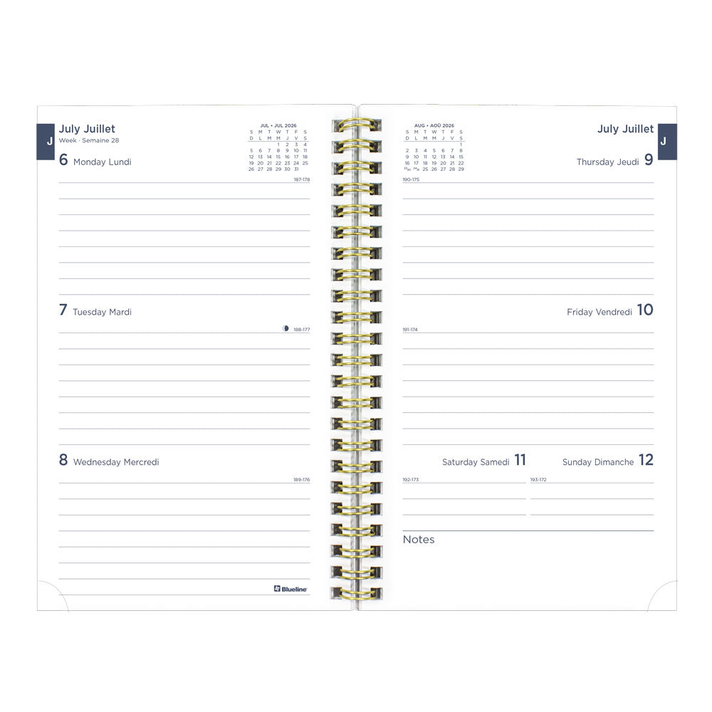 Academic Weekly Planner, Floral, 2026-2027 - Bilingual CA114BPM.01 #colour_floral-blue