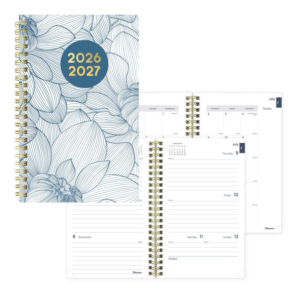 Academic Weekly Planner, Floral, 2026-2027, English CA114PM.01 CA114PM.01 #colour_floral-blue