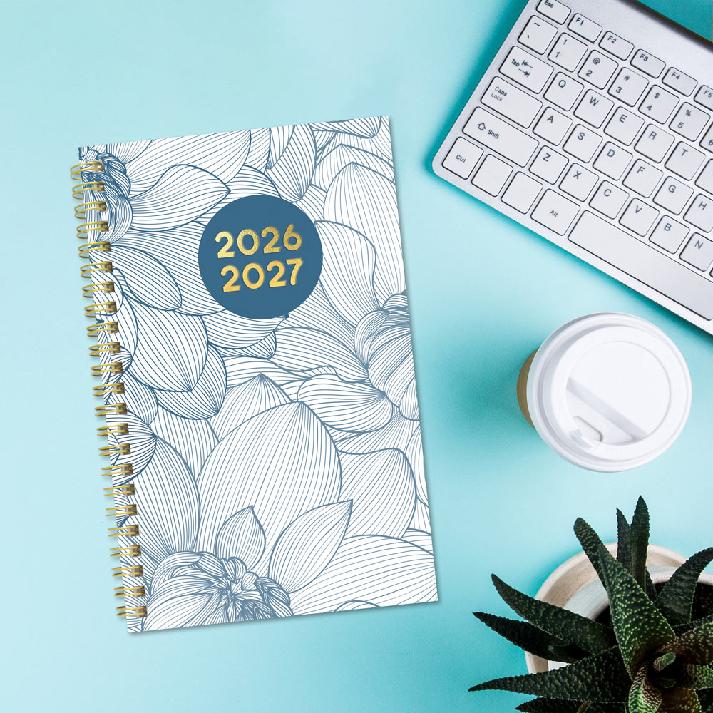 Academic Weekly Planner, Floral, 2026-2027, English CA114PM.01 CA114PM.01 #colour_floral-blue