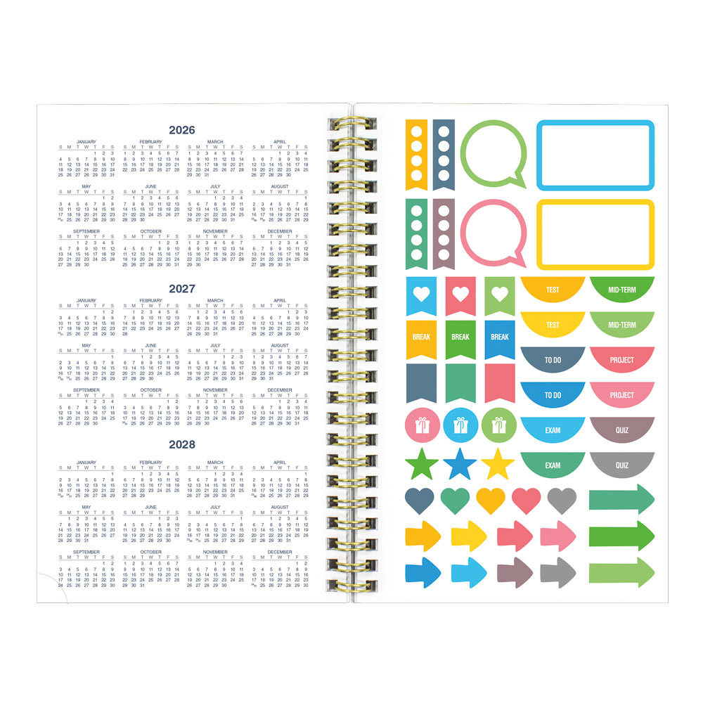 Academic Weekly Planner, Floral, 2026-2027, English CA114PM.02 CA114PM.02 #colour_floral-green