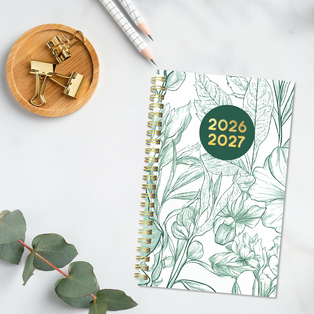 Academic Weekly Planner, Floral, 2026-2027, English CA114PM.02 CA114PM.02 #colour_floral-green