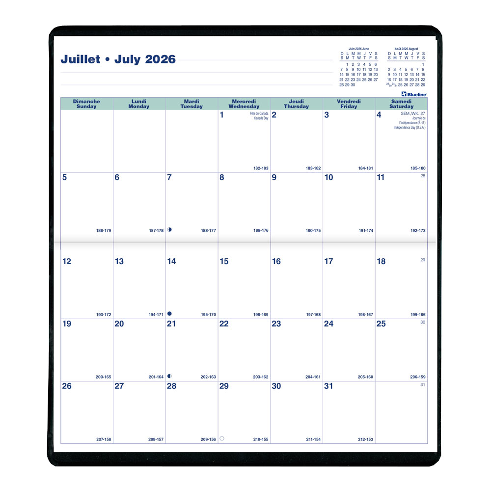 18-Month Pocket Planner, Assorted Colours, 2026-2027 - Bilingual CA12B.AST