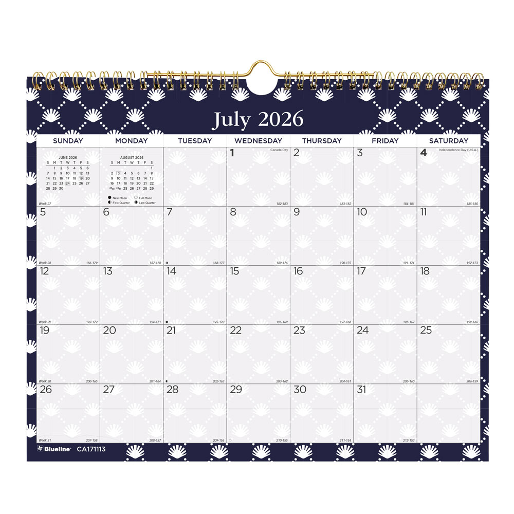 Academic Monthly Small Wall Calendar 2027, English, Nautical CA171113