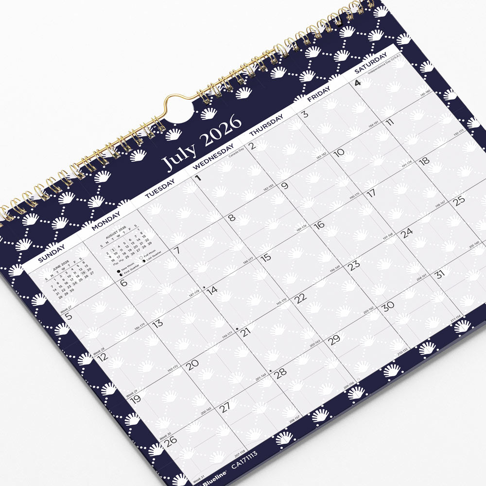 Academic Monthly Small Wall Calendar 2027, English, Nautical CA171113