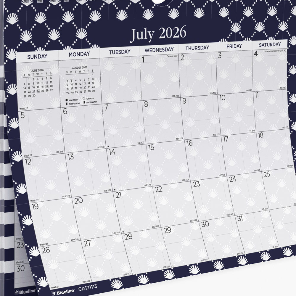 Academic Monthly Small Wall Calendar 2027, English, Nautical CA171113