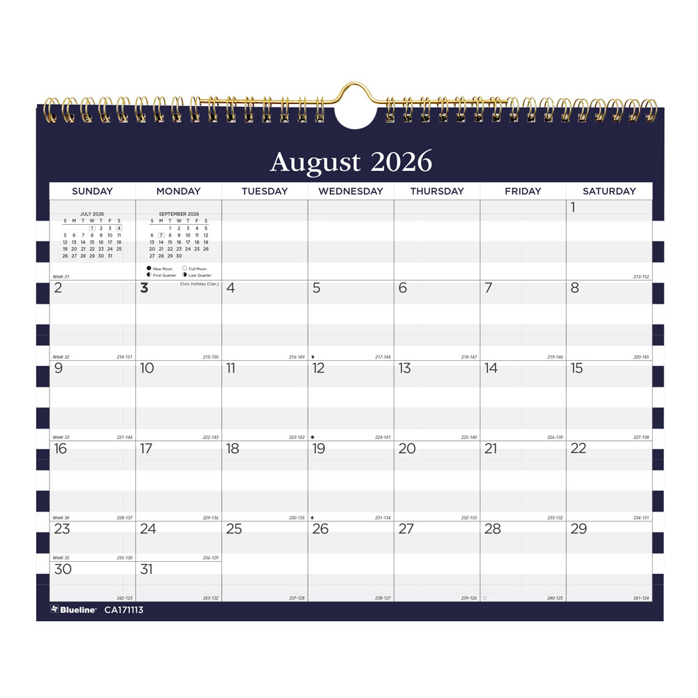 Academic Monthly Small Wall Calendar 2027, English, Nautical CA171113